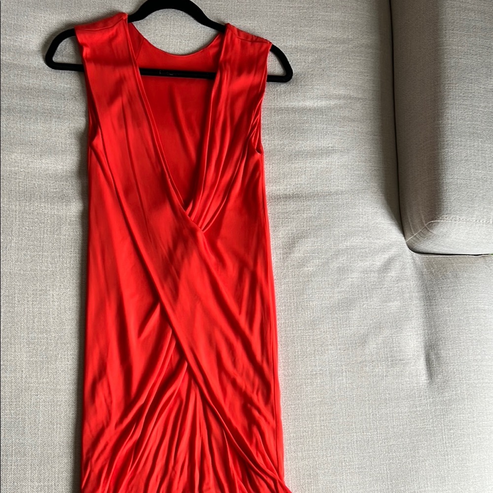 Elegant Orange Sleeveless Dress - Picture 3 of 5